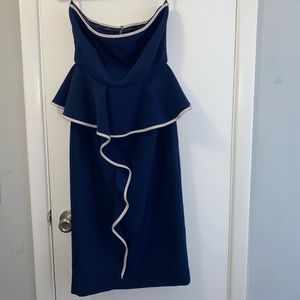 Women’s Eva Mendes New York & Company Navy Blue Peplum Dress - size 0